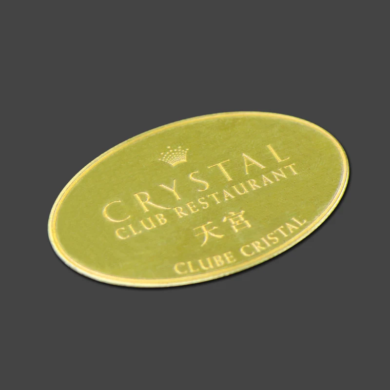 Factory hot selling custom round  etched copper engraved  metal brass logo tag  with holes