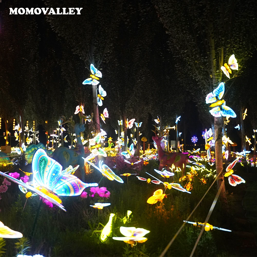 IP65 Outdoor 64CM LED Warm Garden Home and Wedding Decorations Pathway Lighting led butterfly with movement