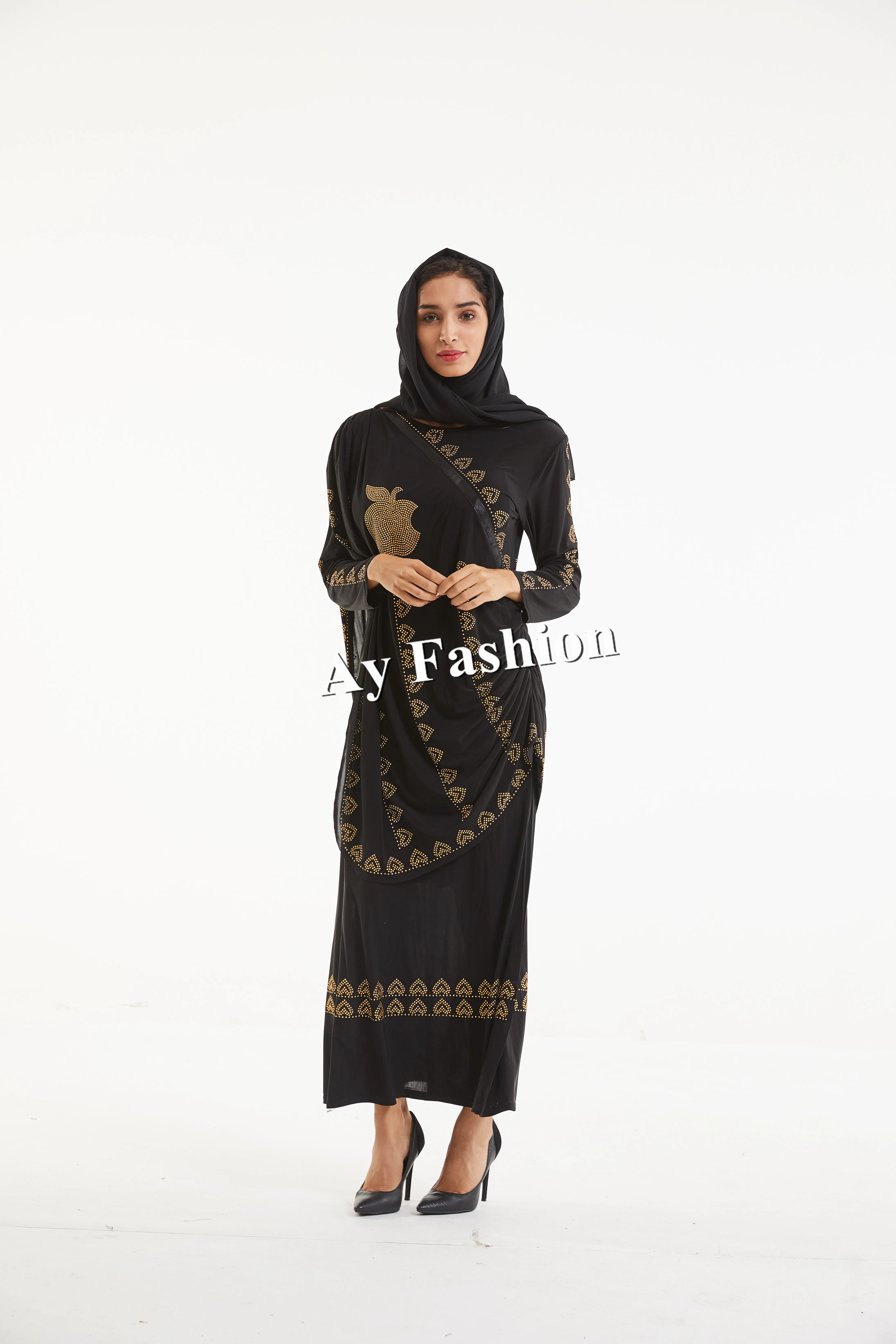 Embroidered Maxi Beautiful Islamic Dress Abaya Dubai Arabic Women Clothing