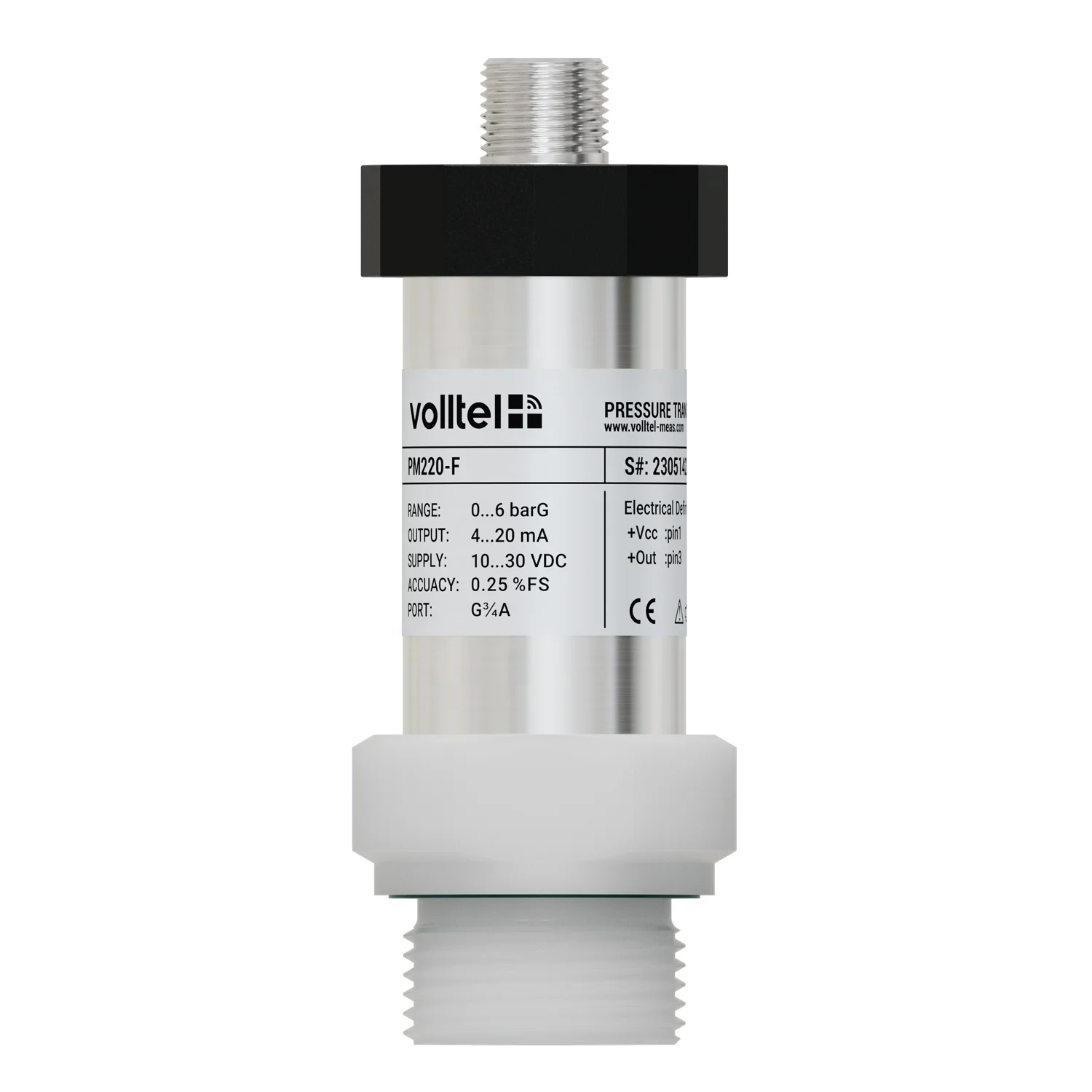 PM220-F PVDF PTFE PVC PP Pressure Transmitter for Chlorhydric Acid