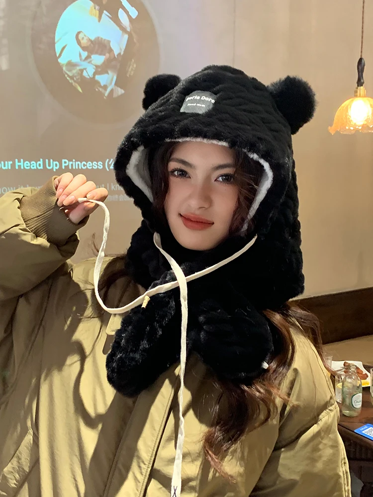 ChanBol Buy Online Hat scarf Thickening keeping warm trapper hats with custom logo beanie winter hats for women