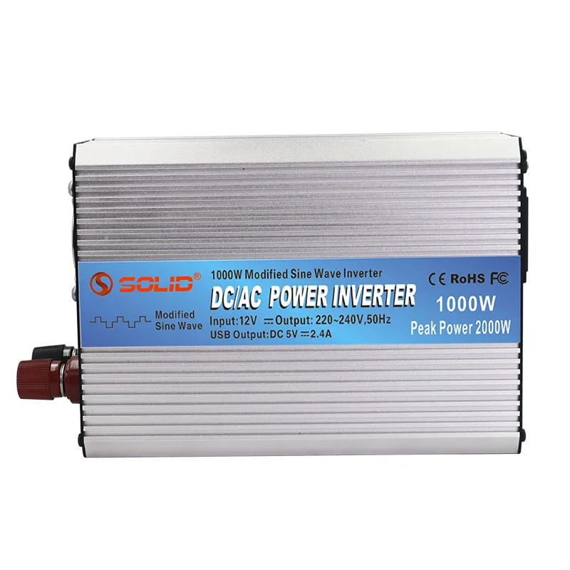 SOLID DC 12v 24v 48v to AC 220v 230v 240v 1000W Modified Sine Wave Power Off Grid 1000 Watt Power Inverter