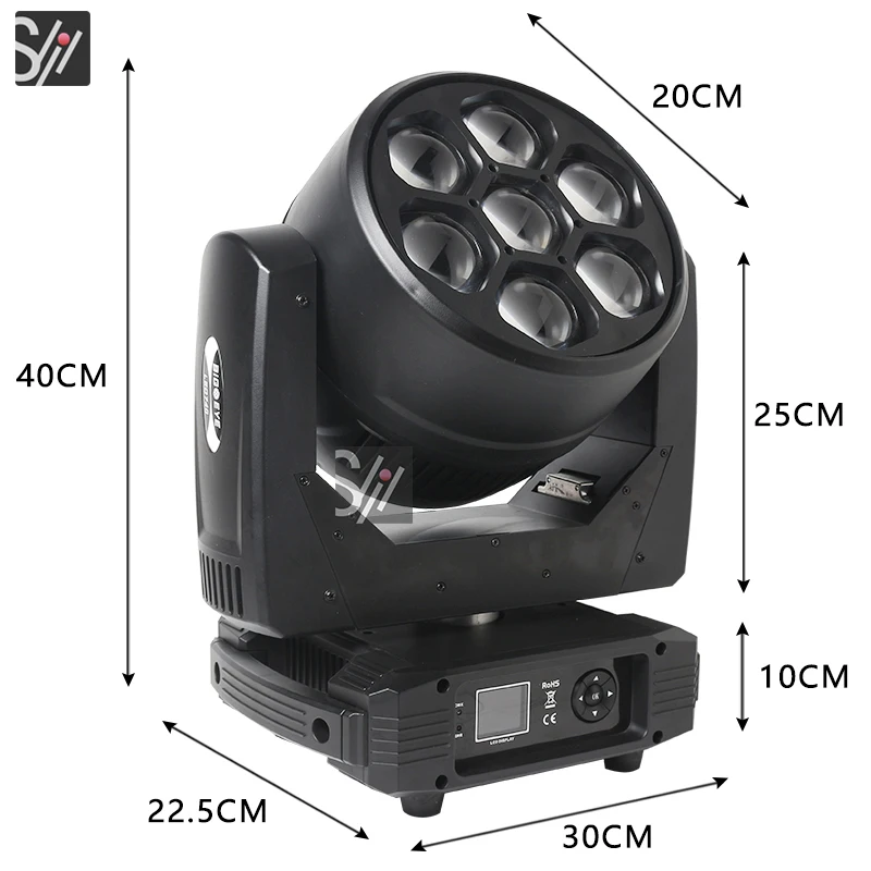 350w Beam&Zoom Function Color Mixed LED Moving Head 7x40W Bees Eyes Zoom  Effect Party Lighting DJ Disco Stage Effect Equipment