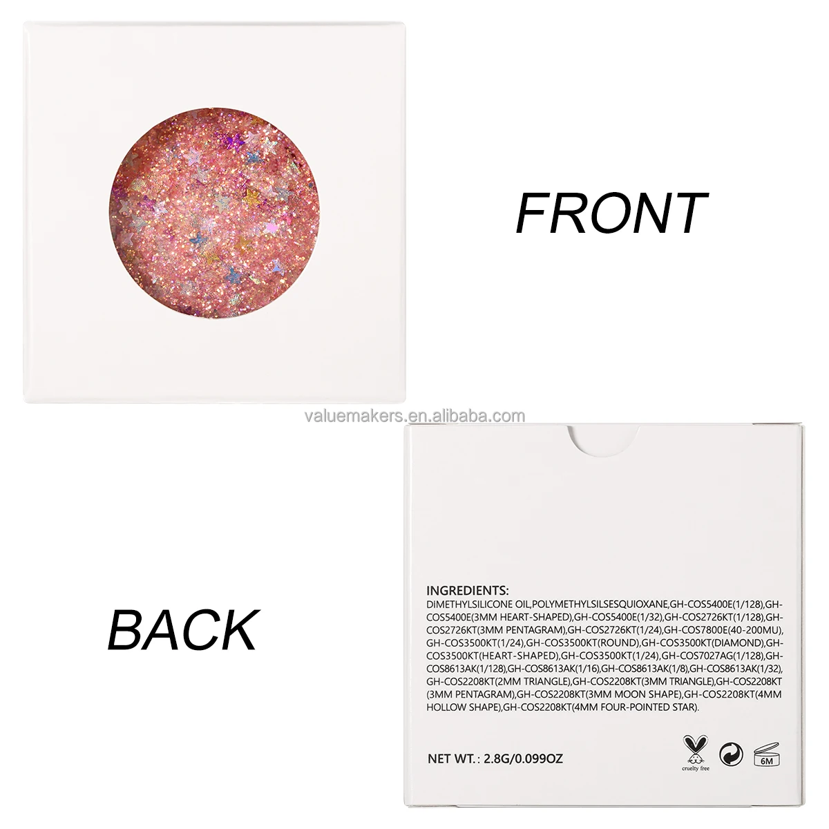 Cosmetics wholesale glitter eyeshadow vegan makeup high pigment eyeshadow palette glitter eyeshadow gel