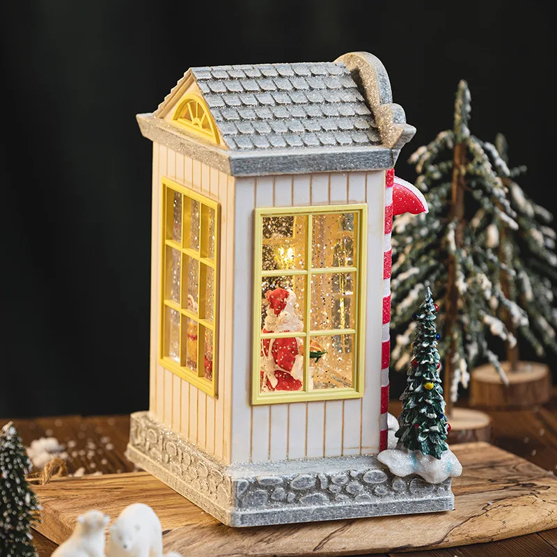 2024 Christmas Snow Globes LED Lantern with Music Box and Rotatable Christmas Tree Interior for Christmas Decoration and Gift