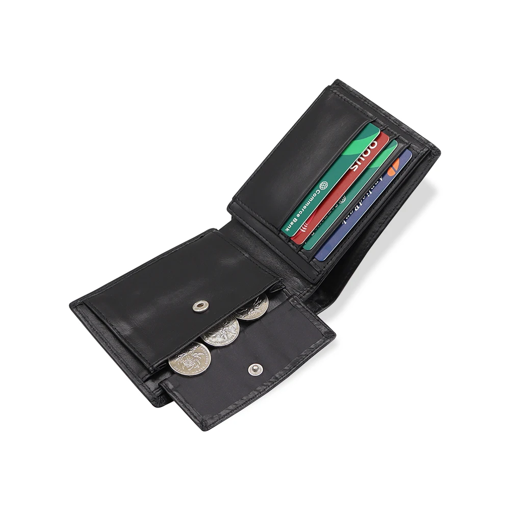 Оптовая продажа мужской кожаный кошелек с блокировкой rfid тонкий двойного