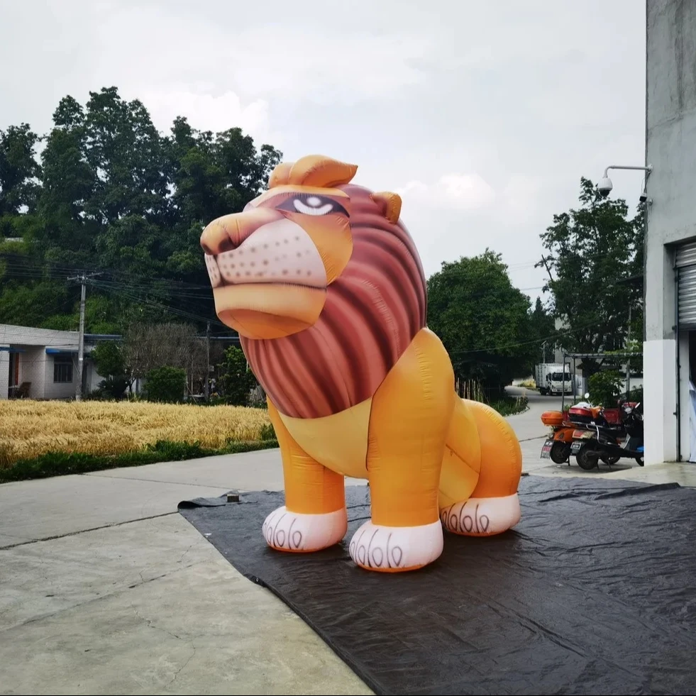 Customized giant inflatable cartoon green lion