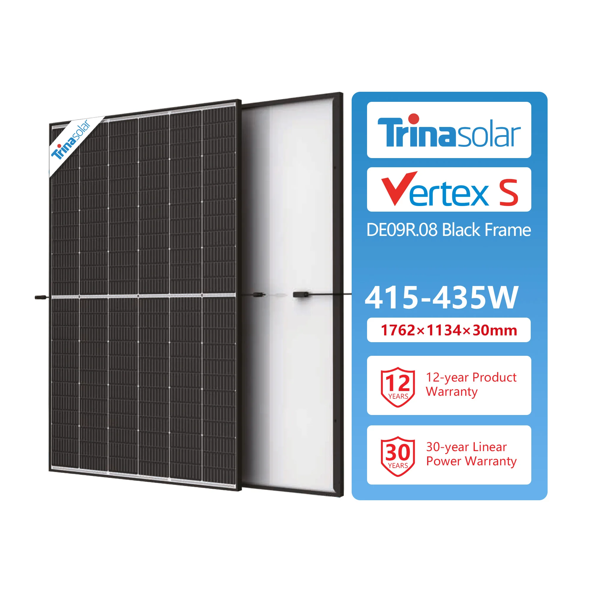 TSM-DE09R.08 панель солнечных батарей Trina Vertexs 415-435 Вт Монокристаллический Модуль Sola 25 лет гарантии IP 68 21 8 кг