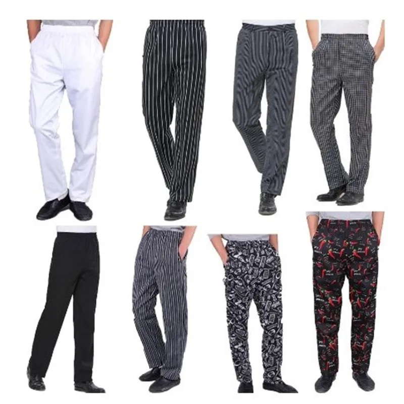 Высококачественная униформа для шеф-повара, кухонная плита, рабочая одежда, белые штаны для шеф-повара, эластичные брюки для шеф-повара, Ресторан отеля, пекарня, бар