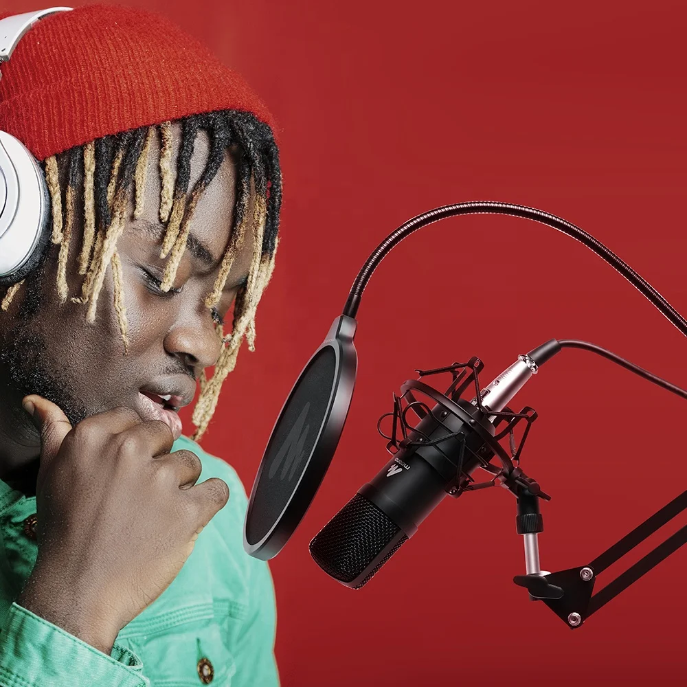 
professional audio live stream wired mic stand musical instruments podcasting microphone set 