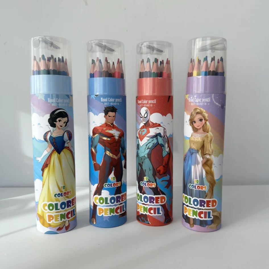 Colored Pencils Environmental Quality Stationery Artistic Drawing Sets No Wood for Students 12/18/24/36 Colors Plastic Hexagon