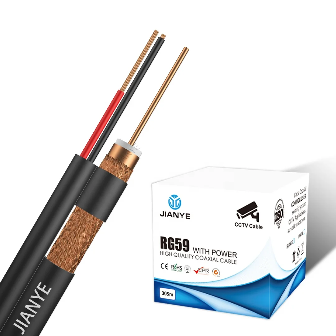 Коаксиальный кабель для камеры системы видеонаблюдения RG59 + 2DC rg