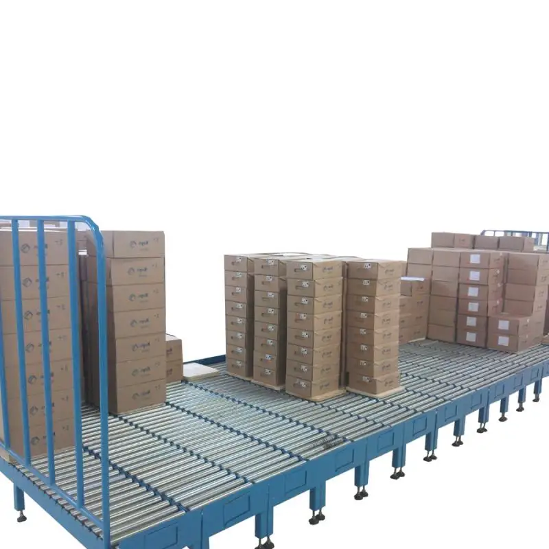 Portable steel roller conveyor table