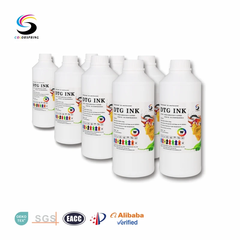 1000ml color white garment textile dtg pigment ink dtg no clogging white ink