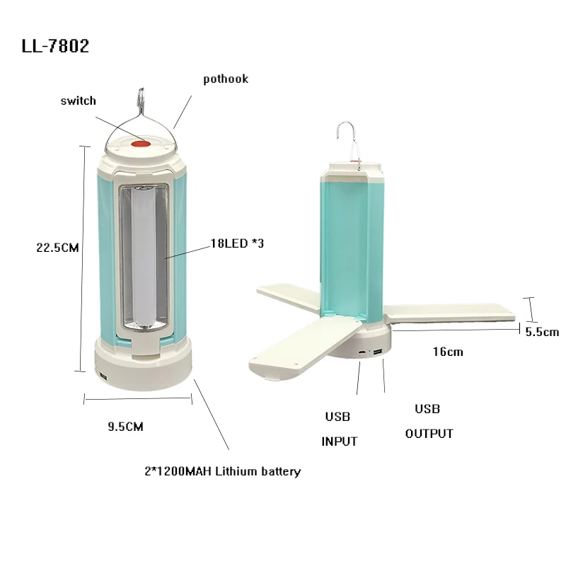 good  quality lithium battery  rechargeable emergency light  for camping