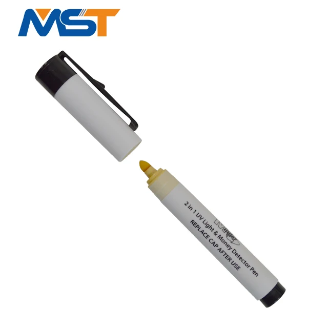 2 in 1 Forged Bank Note Cash Detector Pen with Integrated UV Light - Ideal for Detecting Paper and Polymer Currency