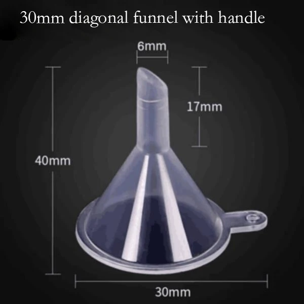 Wholesale 3cm-15cm plastic transparent triangle funnel separatory funnel oil funnel