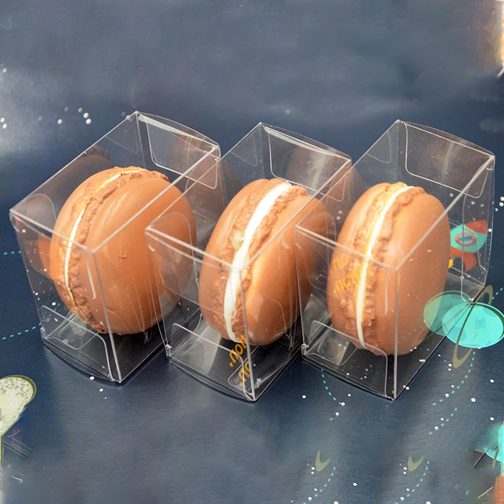 Custom transparent PET plastic box for single macaron