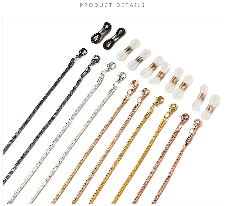 wholesales metal chain hot sales fashion  facemask lanyard eyeglasses holder glass accessories glasses chain