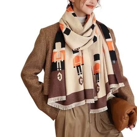 2021 autumn and winter new imitation cashmere scarf women winter warm scarf double-sided air-conditioned room shawl
