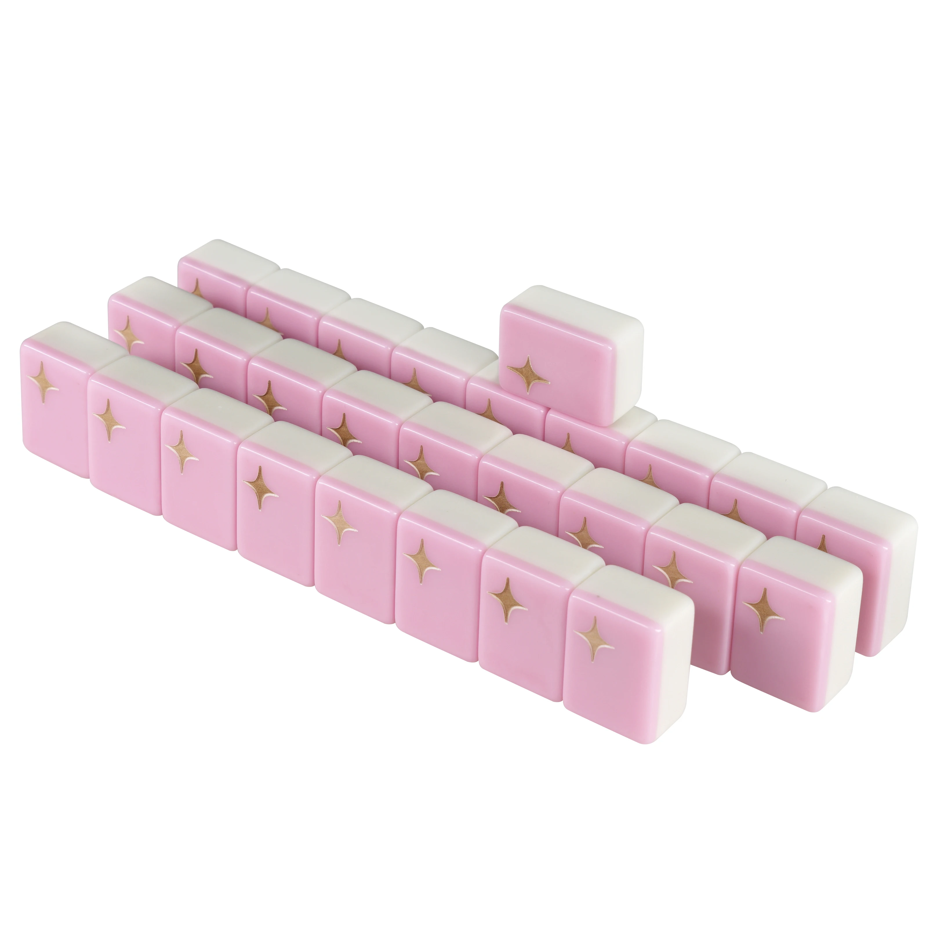 Factory Bespoke Pink Automatic Mahjong Table Magnetic Game Tiles High-grade Scratch-Resistant Entertainment Game Tiles