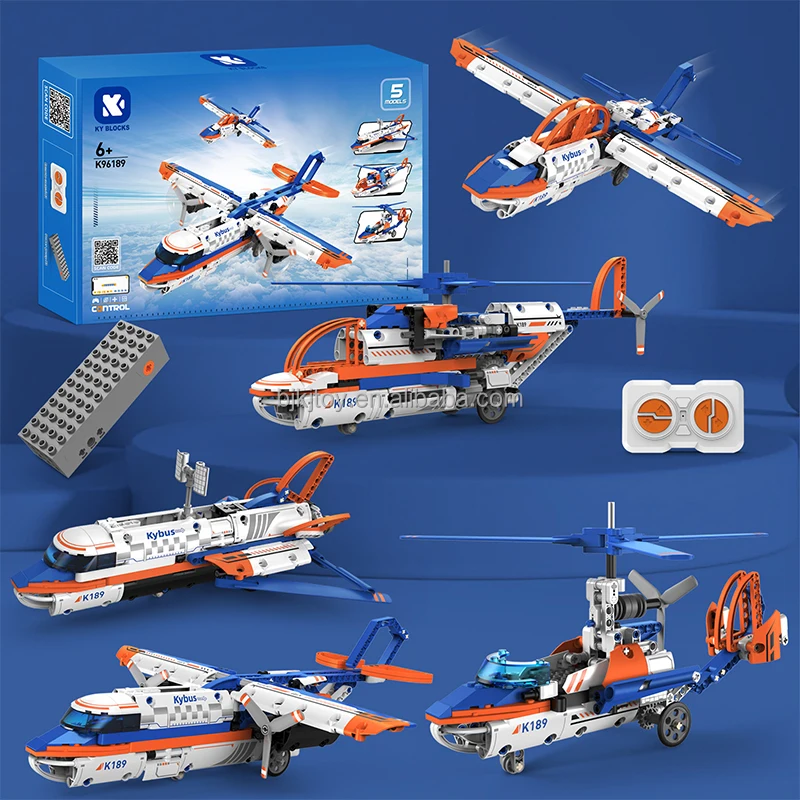 325pcs Remote Control Aircraft Programming Robot Building Blocks Electric 5 in 1 Programming Building Kit DIY Assembly