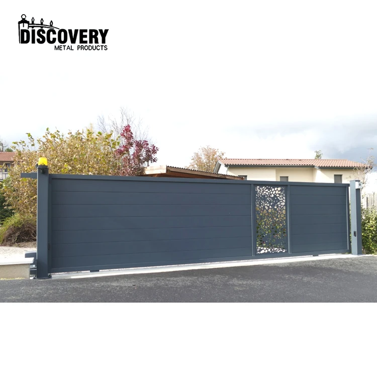 Courtyard laser cut customized garden gate decorative courtyard entrance aluminum fence gate driveway sliding gate