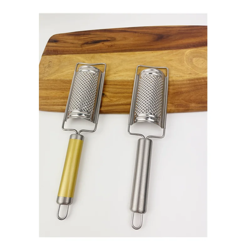 Stainless steel grater for cheese with wood  multi-purpose cheese grater  for chocolate butter  nut &ginger