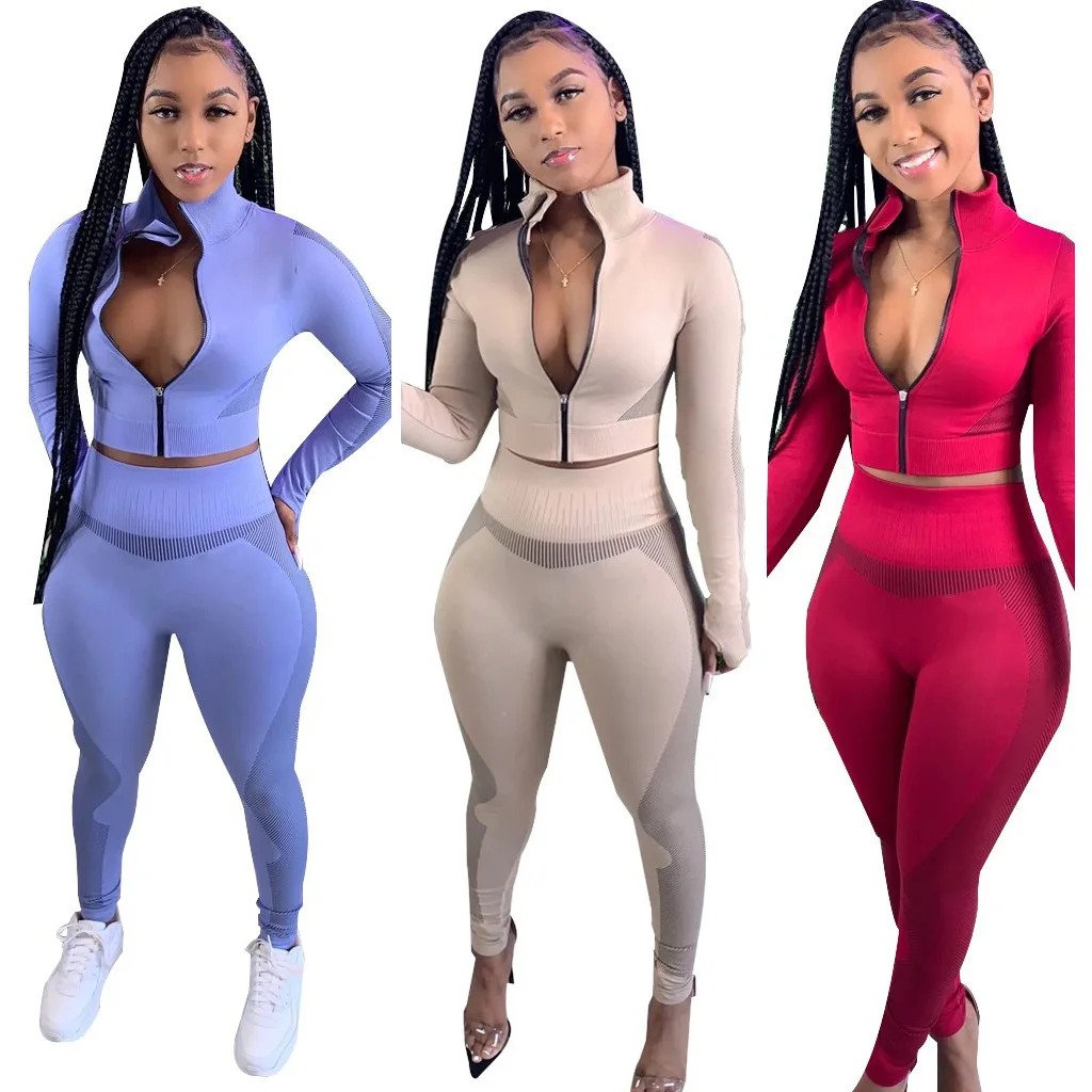 High Waisted Workout Leggings Active Wear Body-building Exercise Seamless 3pcs Yoga Set Women