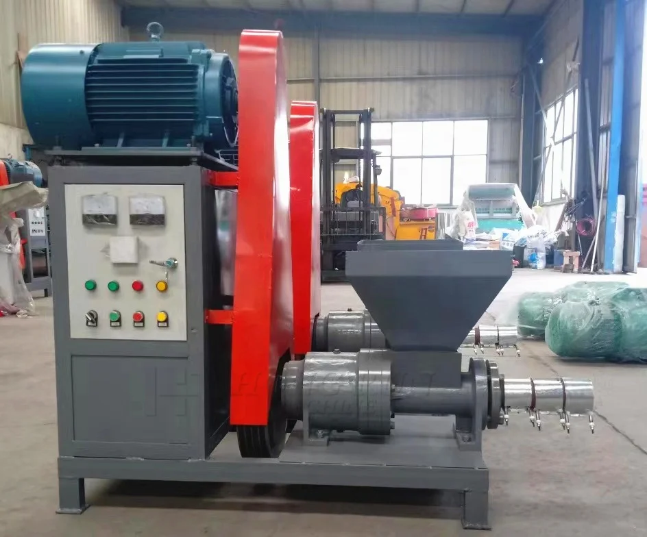 Charcoal Making Machine Biomass Briquette Machine Wood Sawdust Rods Extuder Saw Dust Briquette Machine