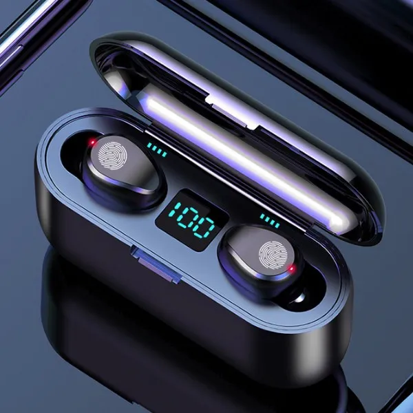 2022 Factory Price F9-34 TWS Wireless Earphones Power bank  LED Display F9 Earbuds Wireless Headphones