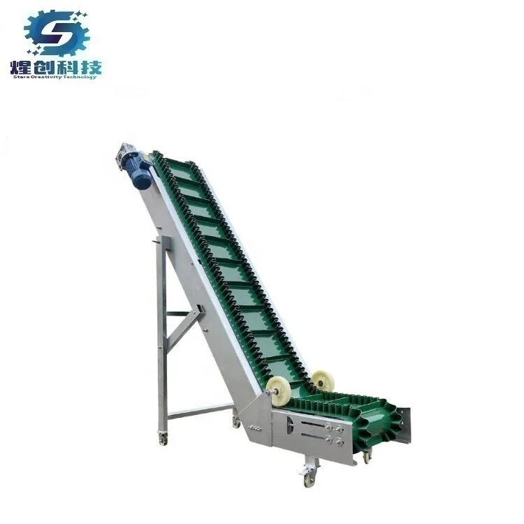 Powered sidewall belt conveyor, Z type inclined belt conveyor system