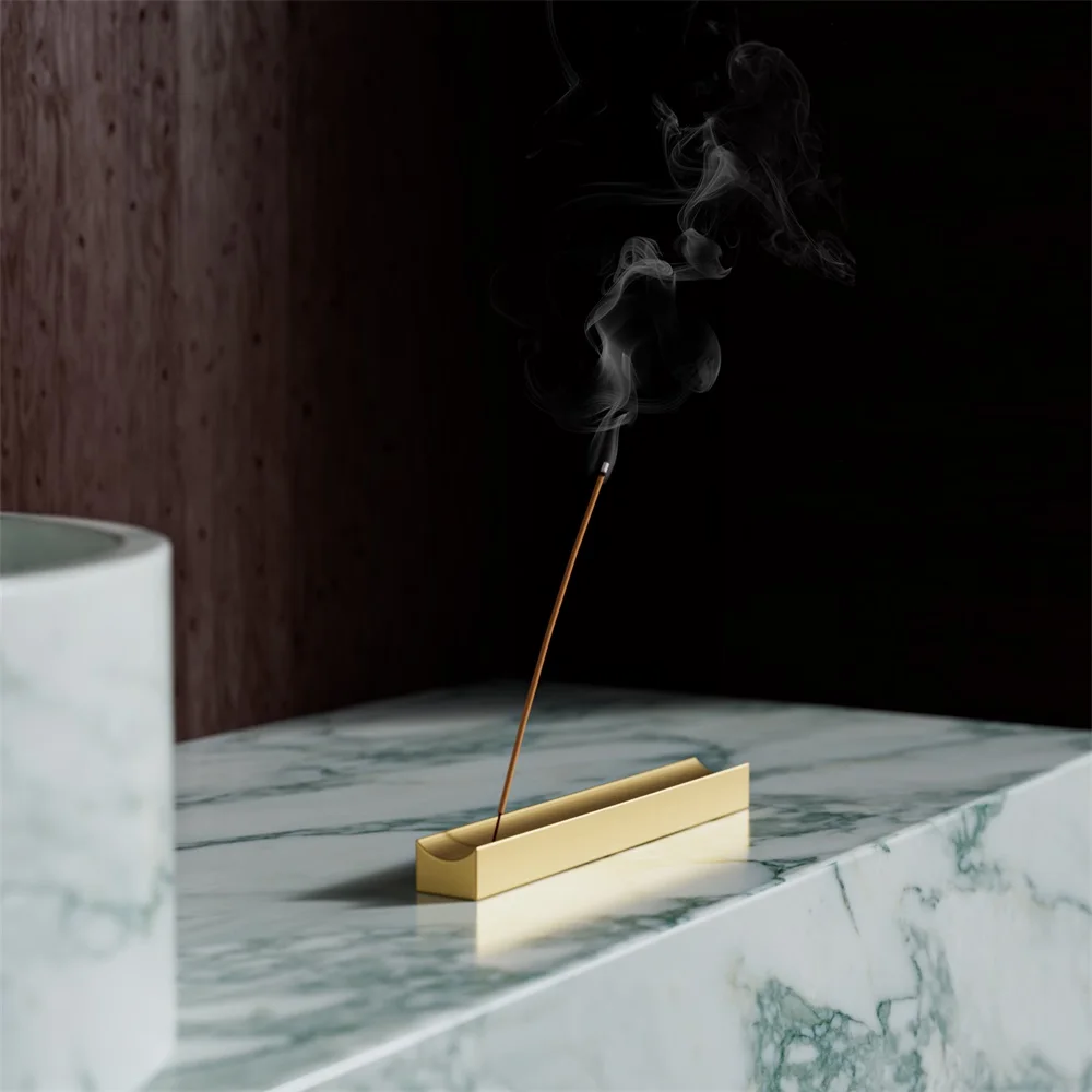 Maxery Three Types Incense Holder Brass Round Square Rectangle Fragrance Metal Incense Holder