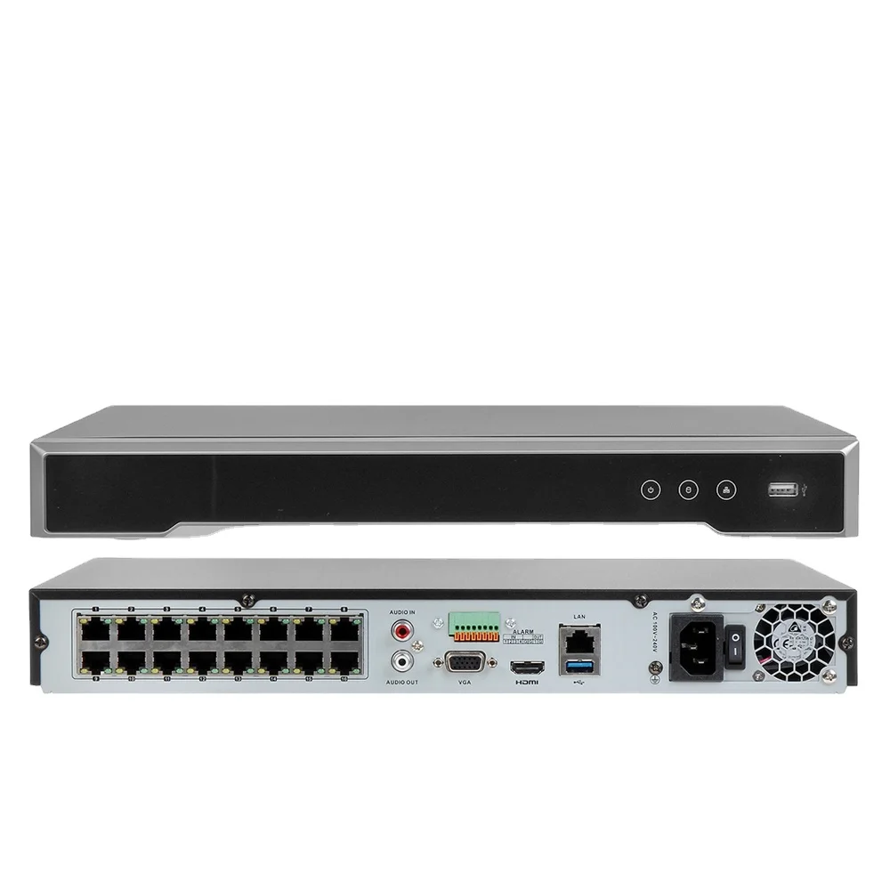 Оригинальный HIK 7616NI-I2/16P H.265 Plug & Play AI Smart 4K 8MP 16 порт 2 SATA POE NVR