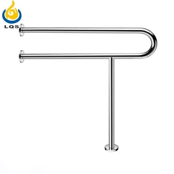 Non slip new bathroom chrome finish disable wall grab bar in toilet