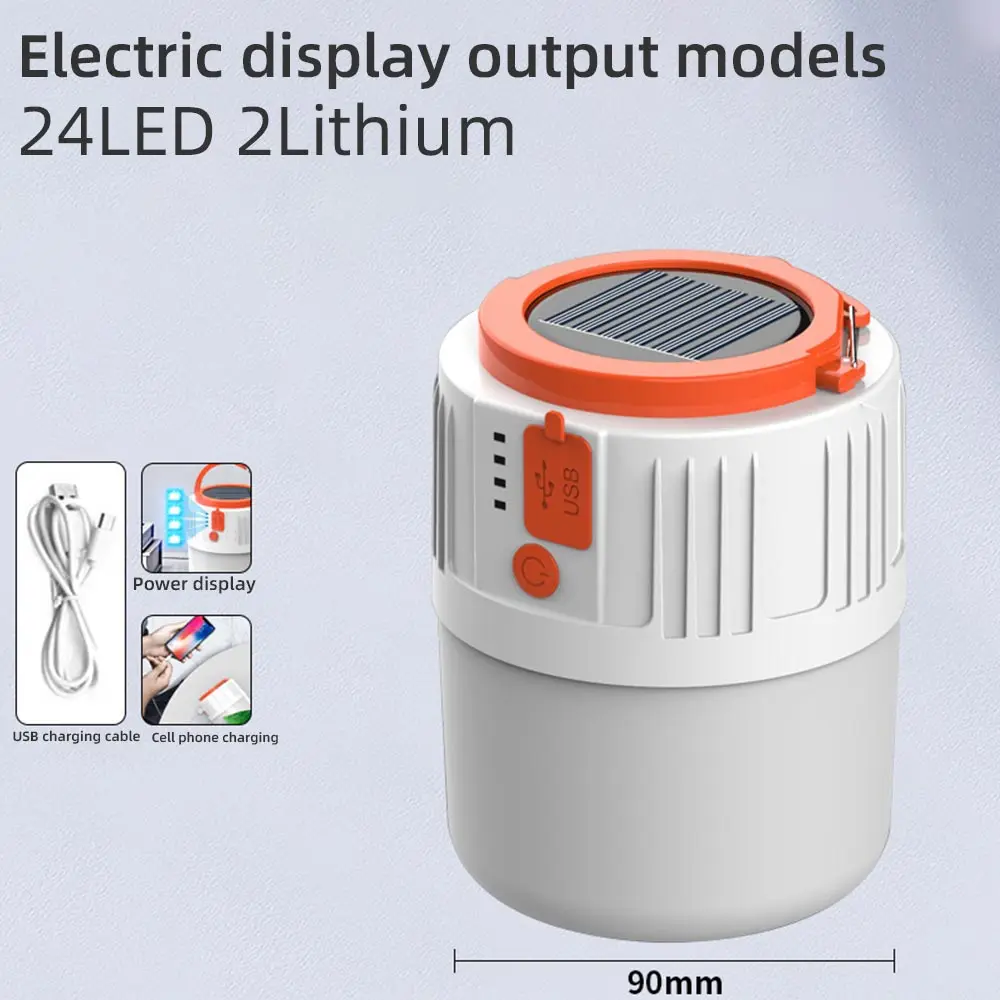 Led Camping Lantern lamp outdoor Portable USB Rechargeable  Multifunctional Solar Camping lights
