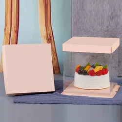 Hot sale pink PET custom cake box factory selling Alibaba China supplier PVC cake box