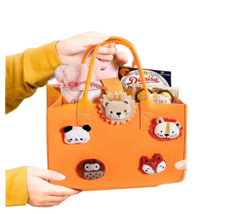 Reusable Custom Logo Eco-friendly Casual Large Capacity Felt Bag Women Felt Tote Bag Handbags Wool Felt Shopping Bag