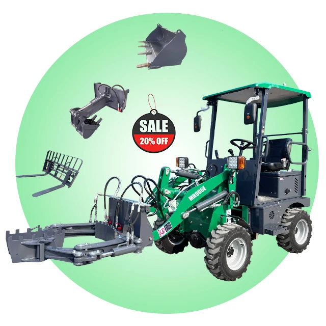 Mini Front Wheel Loader Engineering Construction Machinery Garden Electric Loader 600kg