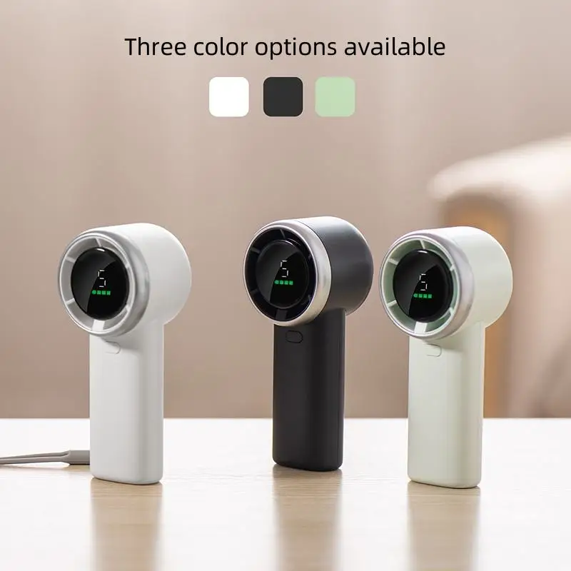 Mini portable handheld fan with digital display bladeless outdoor fan rechargeable USB air cooled fan