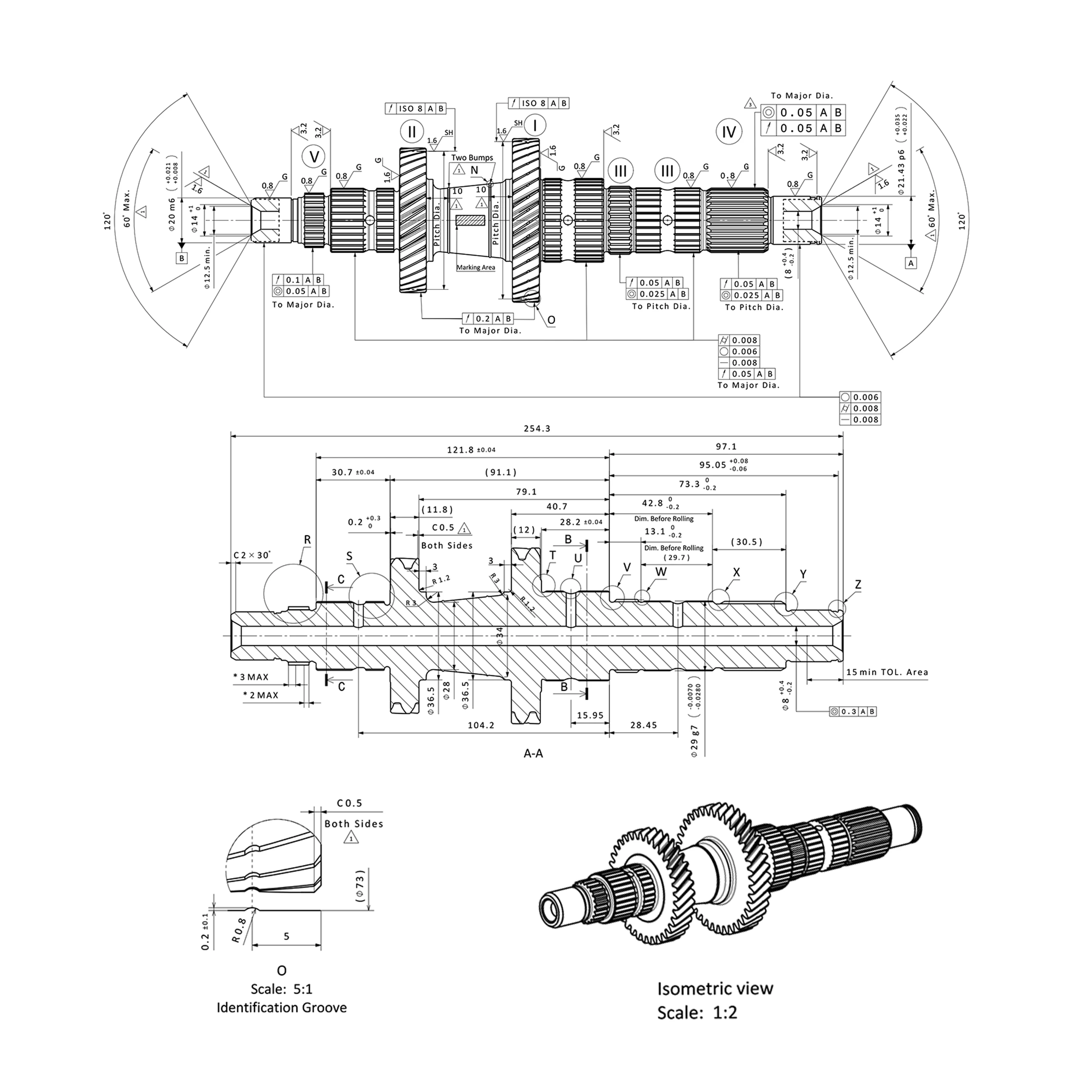 Precise Transmission Power Tiller Gear Shaft Customized Steel Large Spline Gear Shaft