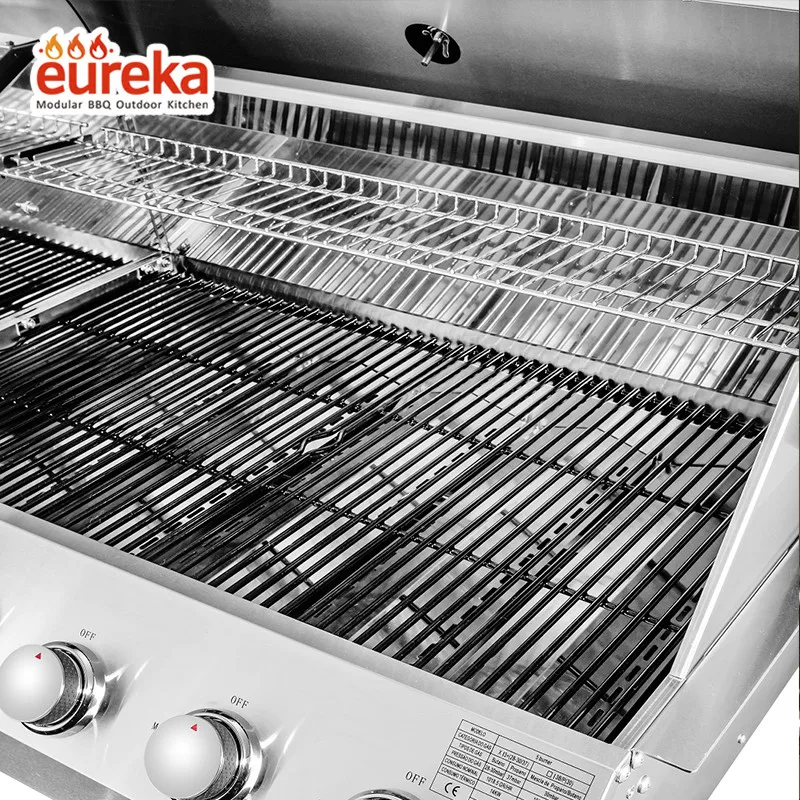 Outdoor BBQ Kitchen Portable 5 Burner Built in Counter Top Stainless Steel Gas Barbecue Grill Portable BBQ Grills