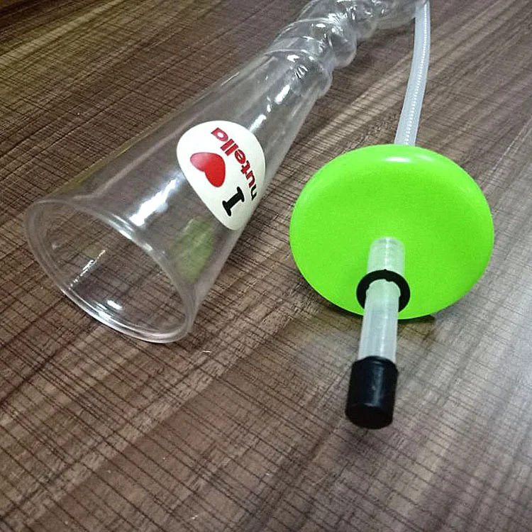 Torch shape 380ml/500ml disposable pet wine bottle plastic slush yard drink ice cup with custom logo