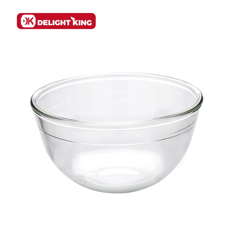 glass serving bowl 5pcs set Nested glass mixing bowl set oven safe glass salad bowl with lid