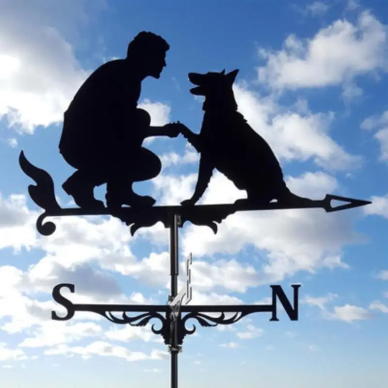 Stainless steel quality The Old Man and the Dog Fashion trends Garden decoration Weather vane Smithcraft Folk Art