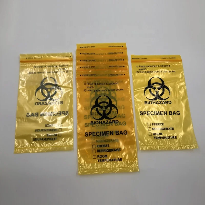 Больничный медицинский Ziplock Ldpe пластиковый автоклав Biohazard образец мешок