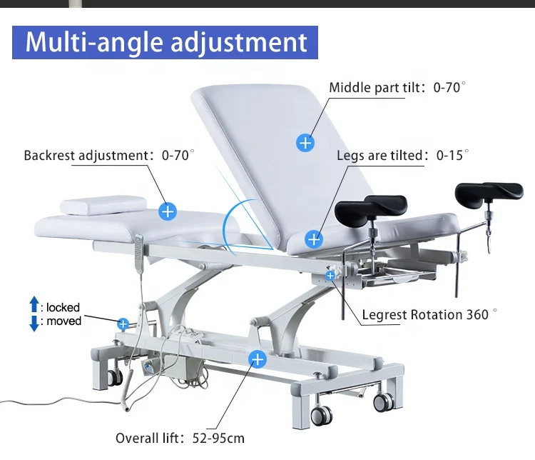 4 motors Gynecological Examination Bed, Medical Bed Examination Chair and Hospital Bed Women Nursing Equipment