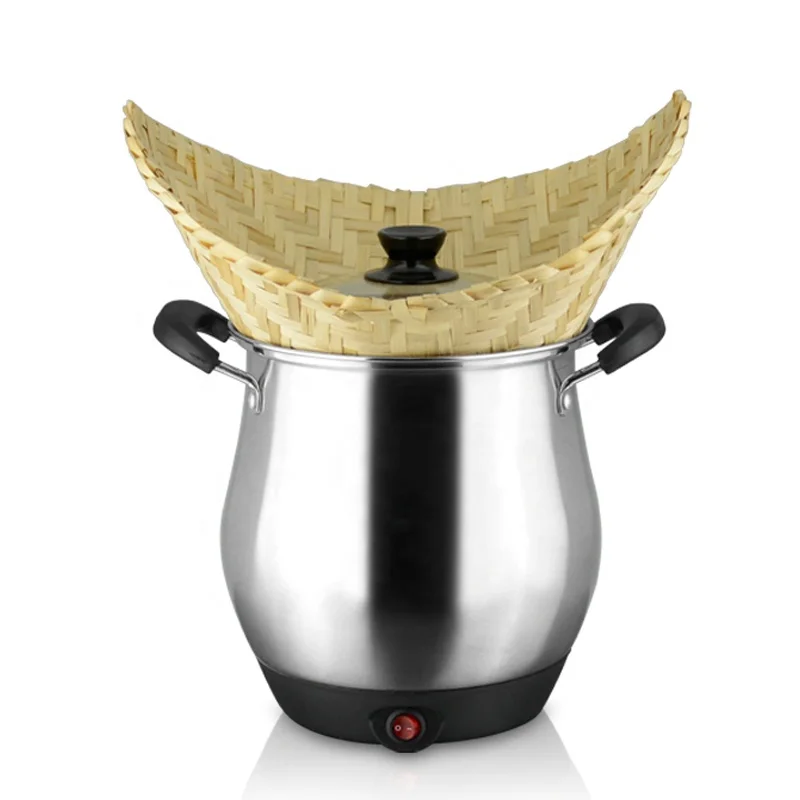 Portable multi-functional double layer electric steamer stainless steel rice cooker with glass lids