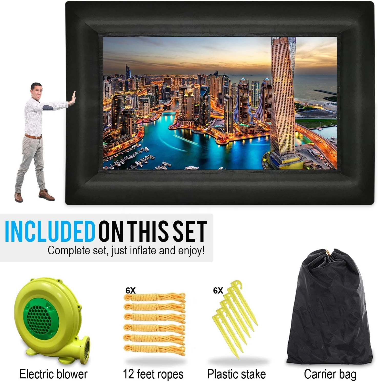 20 Feet Inflatable Outdoor Indoor Theater Projector Screen Inflatable Projector Movie Tv Screen