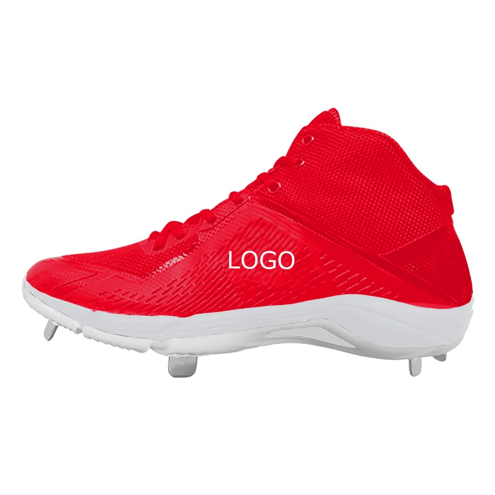 Wholesale custom Professional training baseball sports shoes with metal cleats, comfortable baseball turf shoes